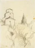 Paesaggio by Ottone Rosai, pencil on paper, offered Jun 2018