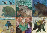 Les anciens animaux saillissarent même en course by Antonio Possenti, 1999, oil and mixed media on panel, offered Jun 2018