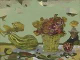 In campagna by Antonio Possenti, 1984, oil on canvas board, offered Jun 2018