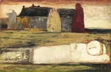 Salvatore Fiume, Isola di pietra, oil on faesite