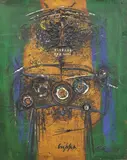 Roberto Crippa, Totem, 1956, mixed media on faesite