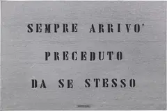 Vincenzo Agnetti, Ritratto di attore, 1971, feltro colorato di grigio inciso a fuoco and dipinto di nero applicato on pannello