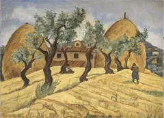 Oliveta by Giovanni Zannacchini, 1930, oil on cardboard, offered Apr 2018