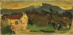 Paesaggio by Vasyl Khmeluk, oil on cardboard, offered Apr 2018