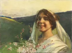 Alpenore Gobbi, Giovinetta, oil on canvas
