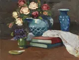 Natura morta by Renato Natali, oil on compensato, offered Apr 2018
