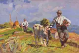 Scena agreste by Carlo Domenici, oil on compensato, offered Apr 2018