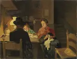 Interno by Cafiero Filippelli, oil on faesite, offered Apr 2018