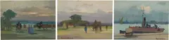 «Ardenza», «Campagna» e «Marina» by Renato Natali, oil on compensato, offered Apr 2018