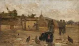Dopo la pioggia by Angiolo Tommasi, oil on panel, offered Apr 2018
