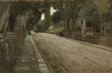 Viale del Poggio Imperiale by Angiolo Tommasi, oil on tavoletta, offered Apr 2018