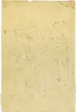 Telemaco Signorini, Quattro figure, pencil on paper