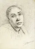Telemaco Signorini, Ritratto di donna, pencil on paper