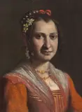 Ritratto di giovane donna by Giovanni Francesco Guerrieri, oil on paper applicato on canvas, offered Apr 2018