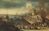 Bernardino Galliari, Scena marinaresca, oil on canvas