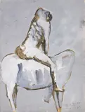 Marino Marini, Cavallo e cavaliere, 1947, tempera on paper applicata on canvas