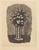 Giorgio Morandi, Gelsomini in un vaso a strisce, 1931, etching on rame