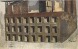 Fabbrica by Mario Sironi, oil on paper applicata on canvas, offered Dec 2017