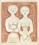 Massimo Campigli, Due donne (Due figure su fondo rosso)