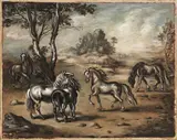 Giorgio de Chirico, Cavalli in un paese