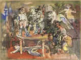 Danza satirica by Mino Maccari, 1956, oil on paper applicata on canvas, offered Dec 2017