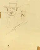 Leonardo Bistolfi e Domenico Rambelli by Lorenzo Viani, inchiostro and pencil on paper, offered Oct 2017