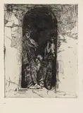 I carbonai by Giovanni Fattori, etching on zinco, offered Oct 2017