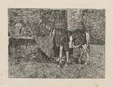 Cavallo nella stalla by Giovanni Fattori, etching on zinco, offered Oct 2017