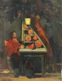 Cocomeraia by Renato Natali, oil on compensato, offered Oct 2017