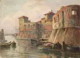 Renuccio Renucci, Fortezza vecchia - Livorno, oil on cardboard