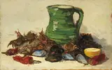 Caraffa con frutti di mare by Giovanni Bartolena, 1925, oil on compensato, offered Oct 2017