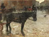 Le carrozze by Ruggero Panerai, oil on canvas, offered Oct 2017