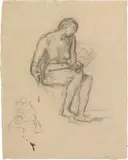 Studio per «L'eté» by Pierre Puvis de Chavannes, pencil on paper, offered Oct 2017