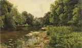 Riflessi nel bosco by Peder Mørk Mønsted, 1908, oil on canvas, offered Oct 2017