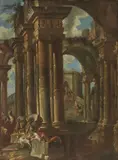 Capriccio architettonico con figure by Giovanni Paolo Pannini, oil on canvas, offered Oct 2017