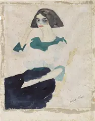 Donna parigina by Lorenzo Viani, 1909, watercolour on paper, offered May 2017