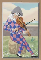 Harlequin avec violon by Gino Severini, 1923, tempera on paper applicata on panel, offered May 2017