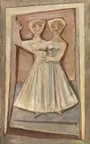 Massimo Campigli, Due figure (Le gemelle), 1953, oil on canvas