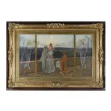 Adolfo Tommasi, Sacra Famiglia con angeli evanescenti, 1897, dipinto oil on canvas raffigurante "Sacra Famiglia con angeli evanescenti" Firmato in basso a destra "Adolfo Tommasi