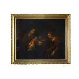 Luca Giordano, Matrimonio mistico di Santa Caterina, dipinto oil on canvas raffigurante il "Matrimonio mistico di Santa Caterina" attribuito a Luca Giordano. Cornice