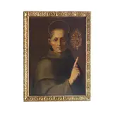 Giulio Cesare Bedeschini, San Bernardino da Siena, dipinto oil on canvas raffigurante San Bernardino da Siena In antica cornice intagliata and dorata Misure: