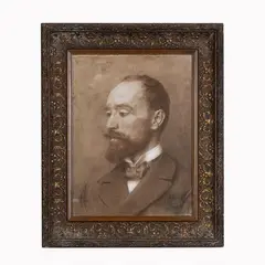 Francesco Paolo Michetti, Autoritratto di Francesco Paolo Michetti, dipinto monocromo on canvas raffigurante "autoritratto" del pittore