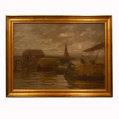 Francesco Sartorelli, Veduta lacustre con pescatori