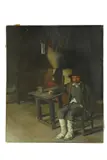 Teofilo Patini, Interno domestico con figura maschile seduta, 1888, teofilo Patini Interno domestico con figura maschile seduta oil on canvas