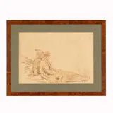 Basilio Cascella, I due pescatori, lithograph "I due pescatori" tratta dall'Illustrazione Abruzzese del