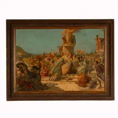 Massacro degli Albigesi by Basilio Cascella, oleografia, offered Jun 2025