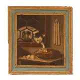 Antonio Cifrondi, Dipinto olio su tela raff. "Gatto"