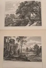 Gabriel Pérelle, Lotto di 2 incisioni tratte da De L'impression de Pierre Mariette avec Privilege du Roy, Lievi gore