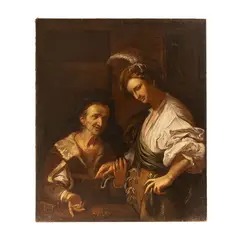 Giacomo Francesco Cipper, Amore a pagamento, La tela si ispira all'opera "Amore a pagamento" del maestro francese Nicolas Tournier