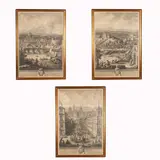 Giuseppe Vasi, Lotto di tre acqueforti, etching on paper vergata